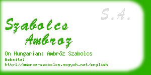 szabolcs ambroz business card